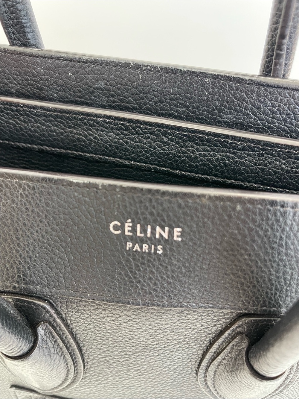 Celine Black Pebbled Leather Micro Luggage Tote - Picture 15 of 16